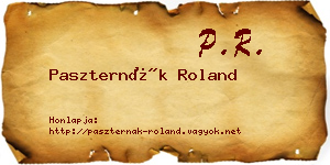 Paszternák Roland névjegykártya